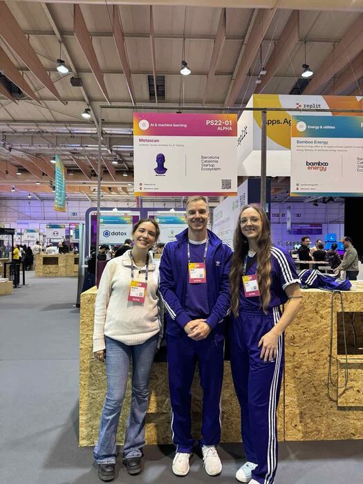 Metascan team at a startup exhibition booth