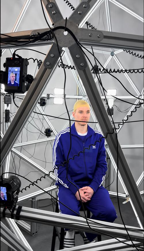 Participant getting scanned inside the Metascan Light Cage